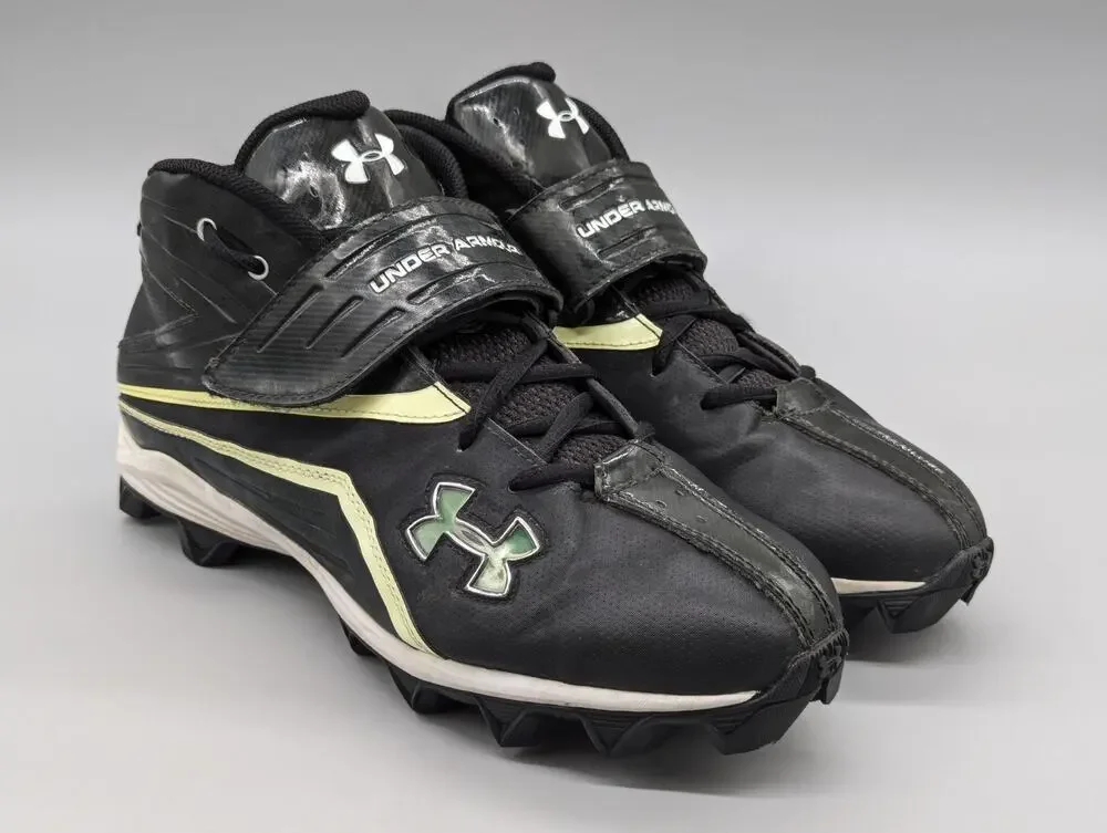 Under Armour 1208550-001 Pursuit II Men's Football Cleats Black Green Size 9.5